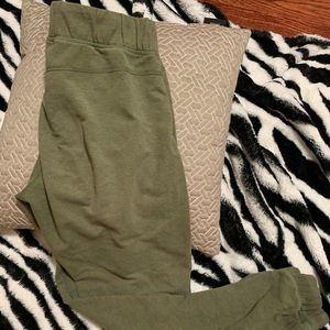 Olive comfortable joggers.